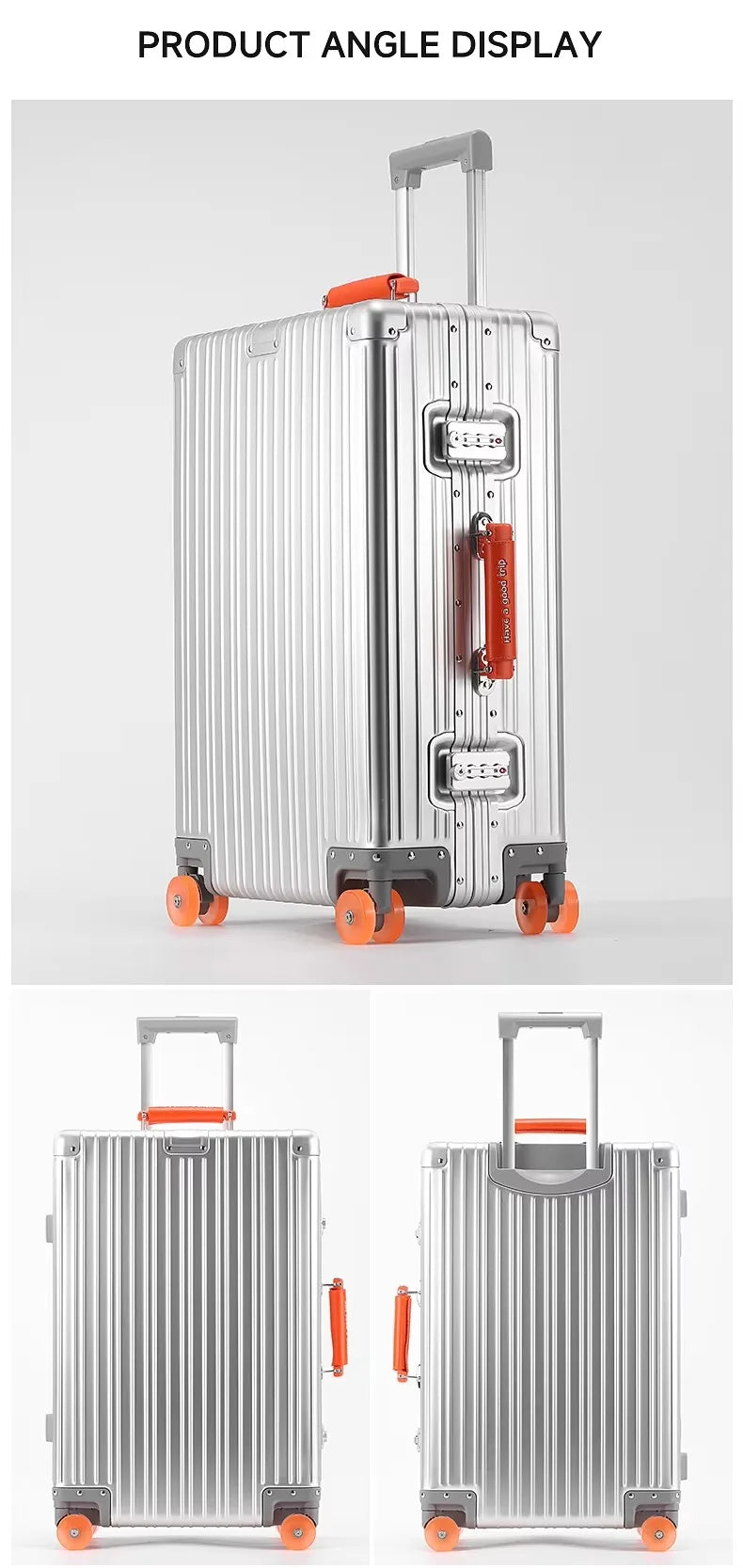 All Aluminum-Magnesium Suitcase Travel Rolling Luggage Alloy Trolley Case Bag with Spinner Silent Wheel TSA Lock Carry-On Cabins