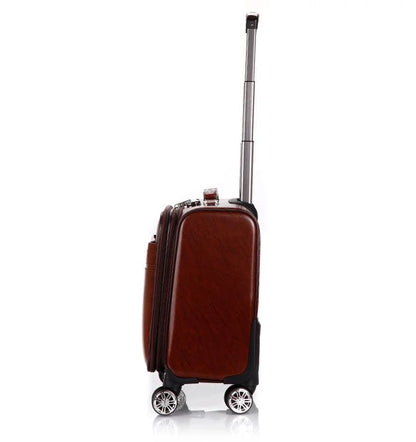 Men Business Travel Rolling Luggage Suitcase Under Seat Carry on Suitcases 18 Inch Travel Luggage Bag with 4 Spinner Wheels