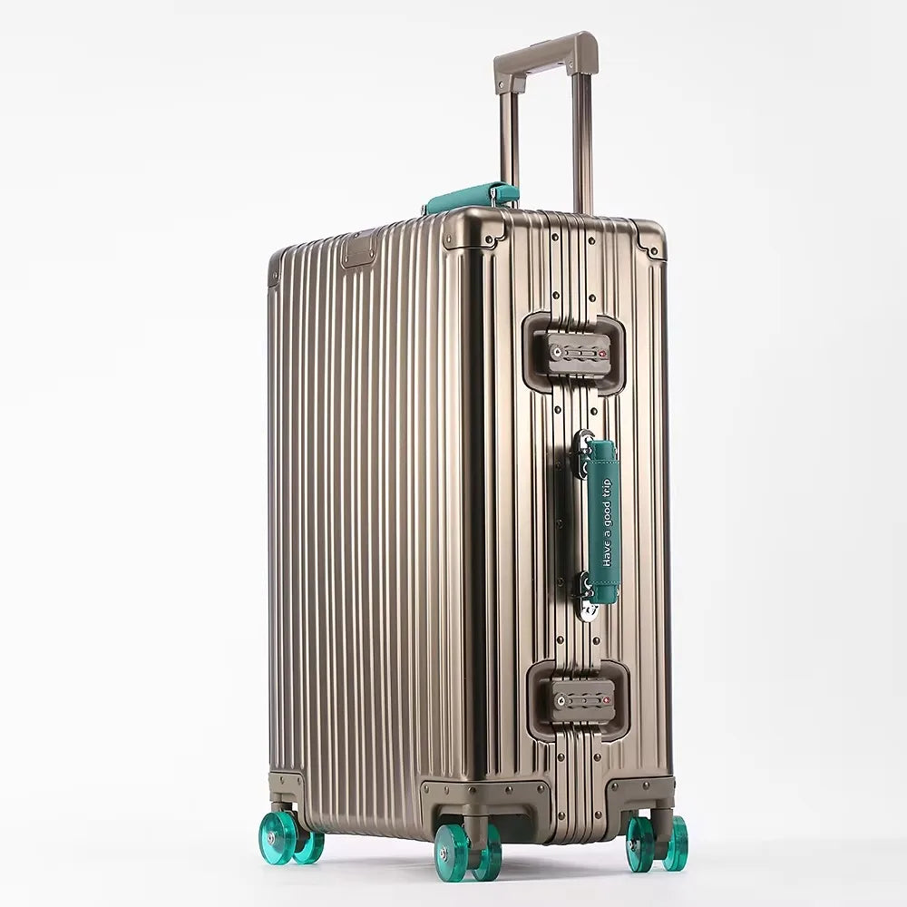 All Aluminum-Magnesium Suitcase Travel Rolling Luggage Alloy Trolley Case Bag with Spinner Silent Wheel TSA Lock Carry-On Cabins