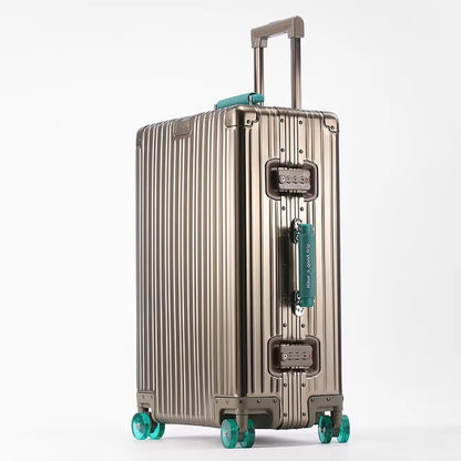 All Aluminum-Magnesium Suitcase Travel Rolling Luggage Alloy Trolley Case Bag with Spinner Silent Wheel TSA Lock Carry-On Cabins