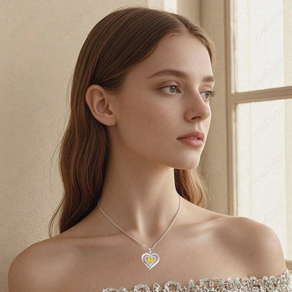 Zircon Heart Pendant Necklace With Rose Bow Box 2025 New Jewelry Set For Girlfriend Mother Christmas Anniversary Valentine Gift