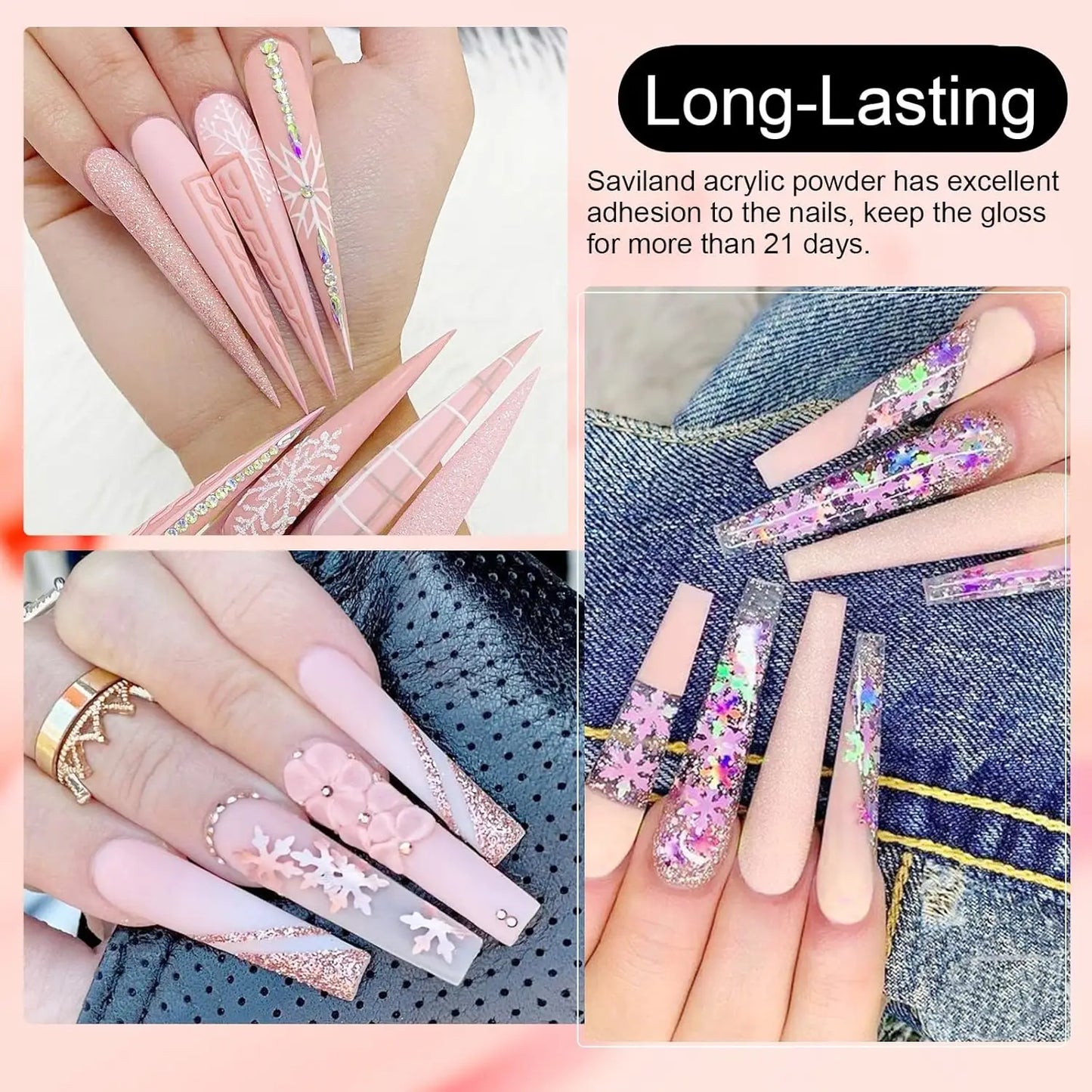 6/12 Colors Nail Acrylic Powder Set Nude/Pink/Brown Nails Crystal Powder for Nail Art Tips Extension 3D Carving Dipping Powder FA