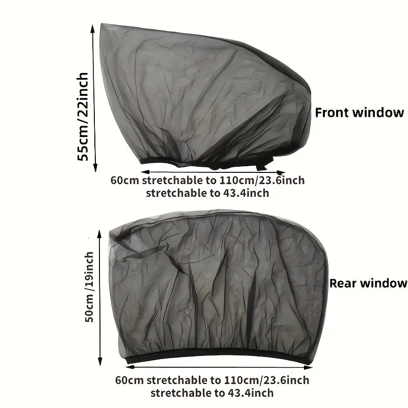Car Sunshade Mosquito Net Curtain, Breathable Window Mesh, Sun & Insect Protection, Easy Install, for Vehicle & Camping