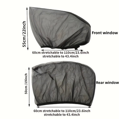 Car Sunshade Mosquito Net Curtain, Breathable Window Mesh, Sun & Insect Protection, Easy Install, for Vehicle & Camping