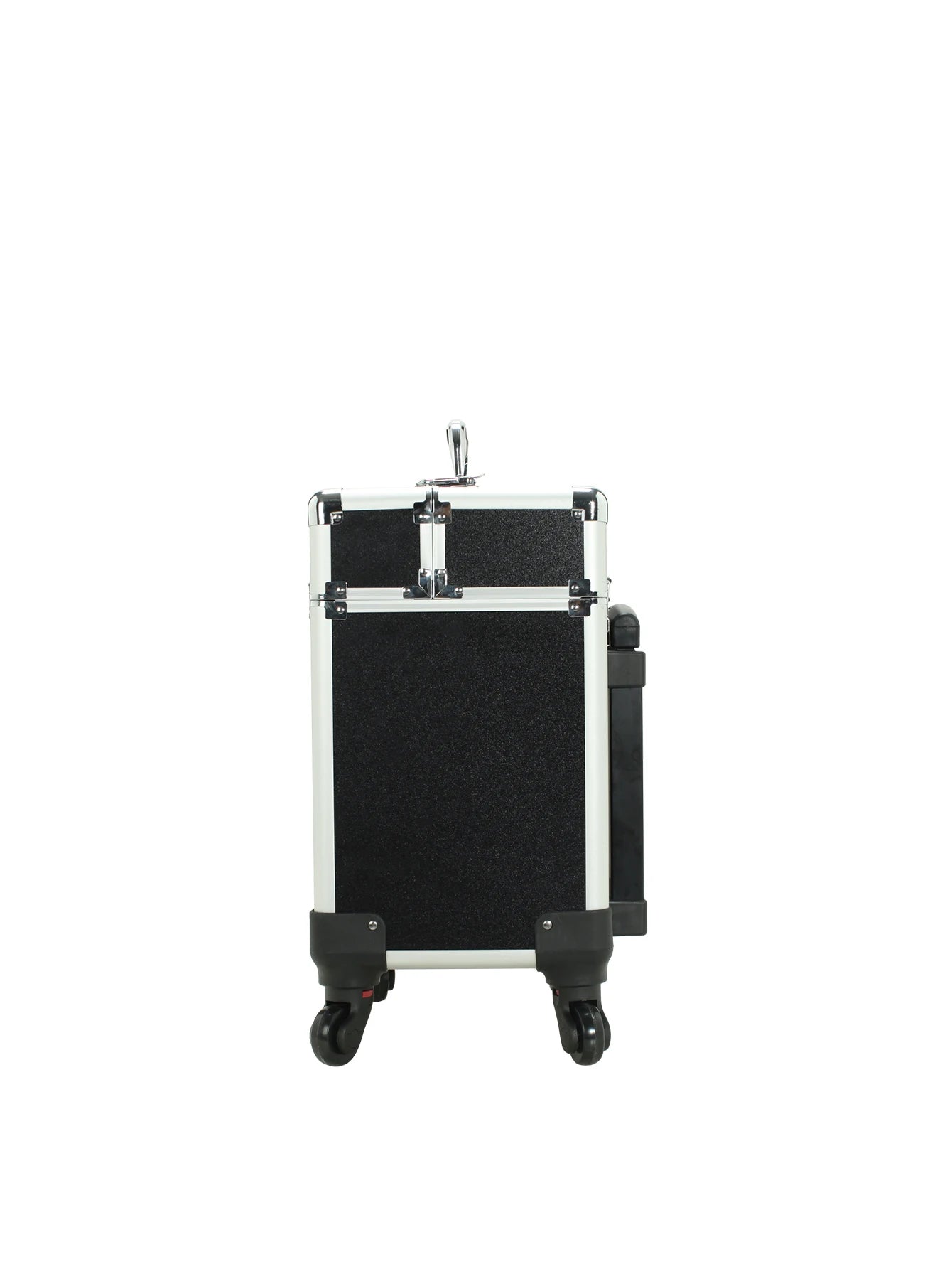 Aluminum Rolling Makeup Case Lockable Cosmetic Salon Organizer Trolley Case with Trays