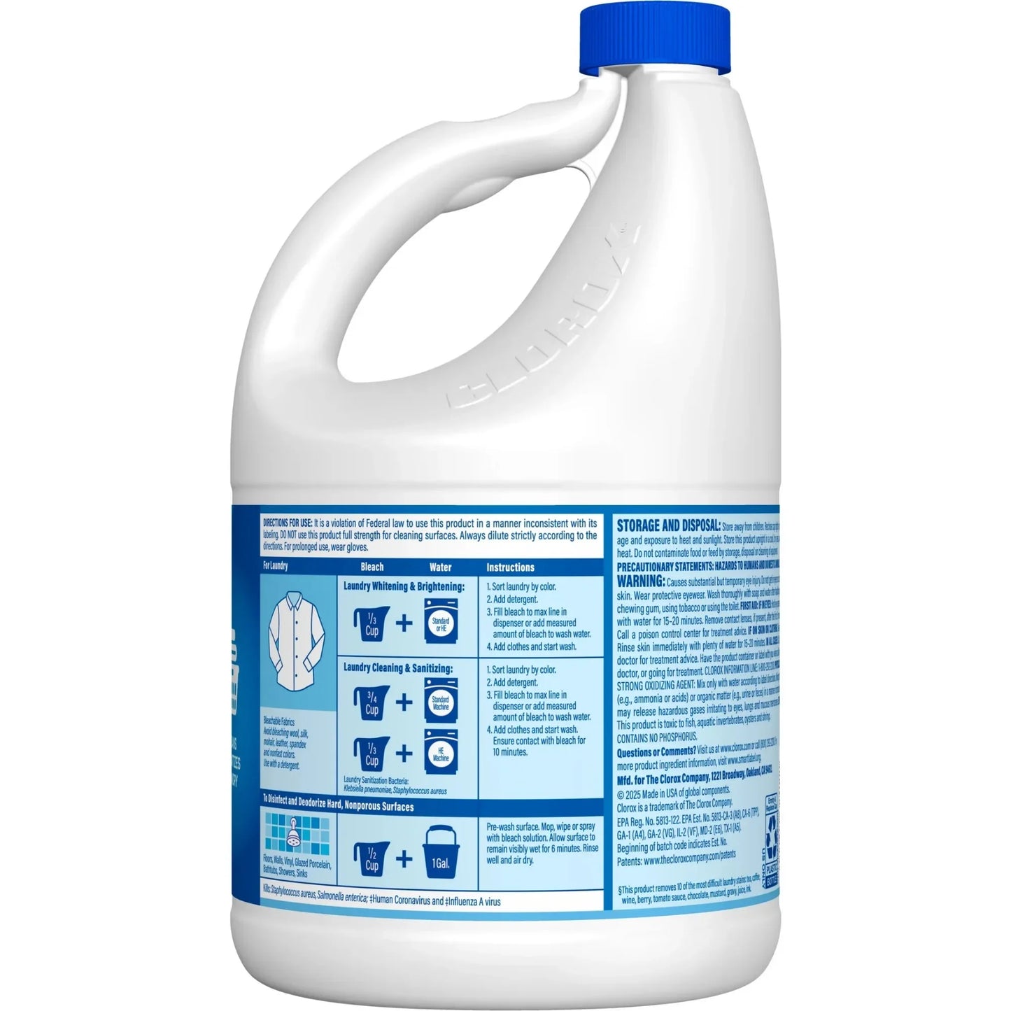 Clorox Splash-Less Liquid Bleach Cleaner, Regular Scent, 10X DEEP CLEANING BENEFITS,117 fl oz