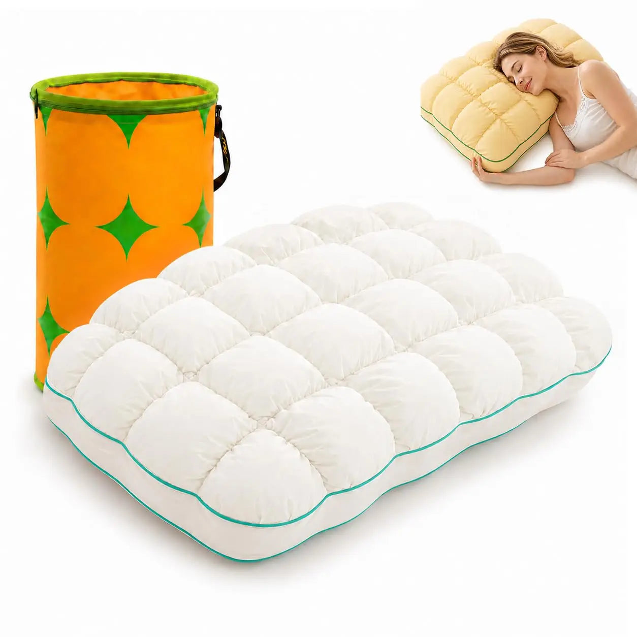 Marshmallow-Soft Pillow for Adults, Soft Cloud-Like Fluffy Pillow for Sleeping, Bedroom, Side and Back Sleepers (FREE Robe and Eye Mask)