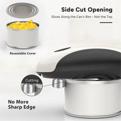 N18R Electric Can Opener, Rechargeable Electric Can Opener for Seniors with Arthritis, Smooth Edge, Food-Safe, Side CutOpener