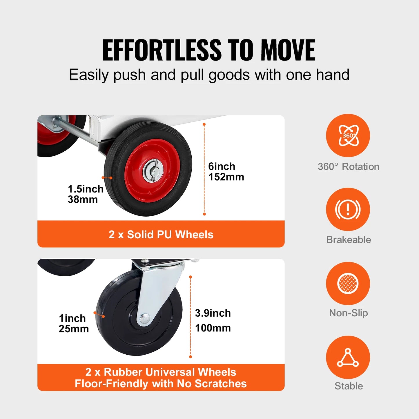 400lbs Folding Hand Truck Lightweight Dolly with Wheels Foldable Luggage Utility Cart for Warehouse Transport Moving