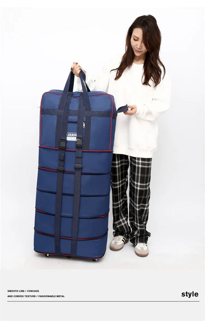 Folding Travel Bag Suitcase Spinner Wheel Abroad 158 Air Consignment Large Capacity Telescopic Duffle Bag