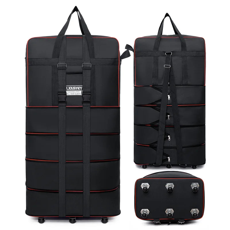 Folding Travel Bag Suitcase Spinner Wheel Abroad 158 Air Consignment Large Capacity Telescopic Duffle Bag