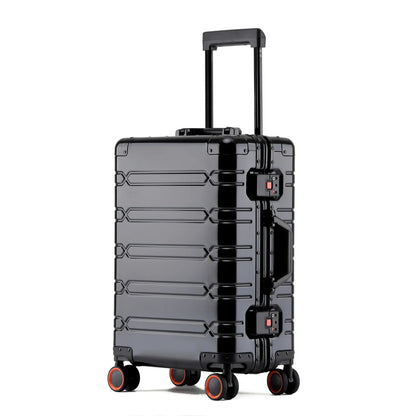 Large-Capacity 100% Aluminum Travel Luggage 20/24/29 Inch 360° Spinner Wheels TSA Lock Carry-On Checked Trolley Suitcase
