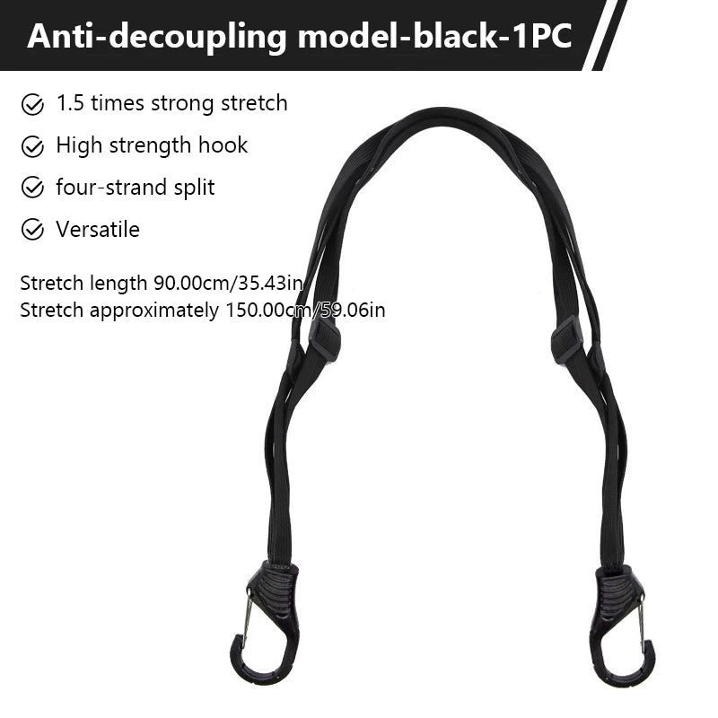 BLALION Motorcycle Luggage Strap Universal Elastic Suitcase with Safety Hook-Versatile Helmet Mesh Gear Transport Durable Sleek