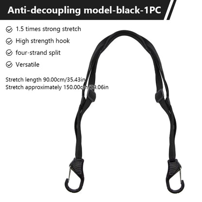 BLALION Motorcycle Luggage Strap Universal Elastic Suitcase with Safety Hook-Versatile Helmet Mesh Gear Transport Durable Sleek