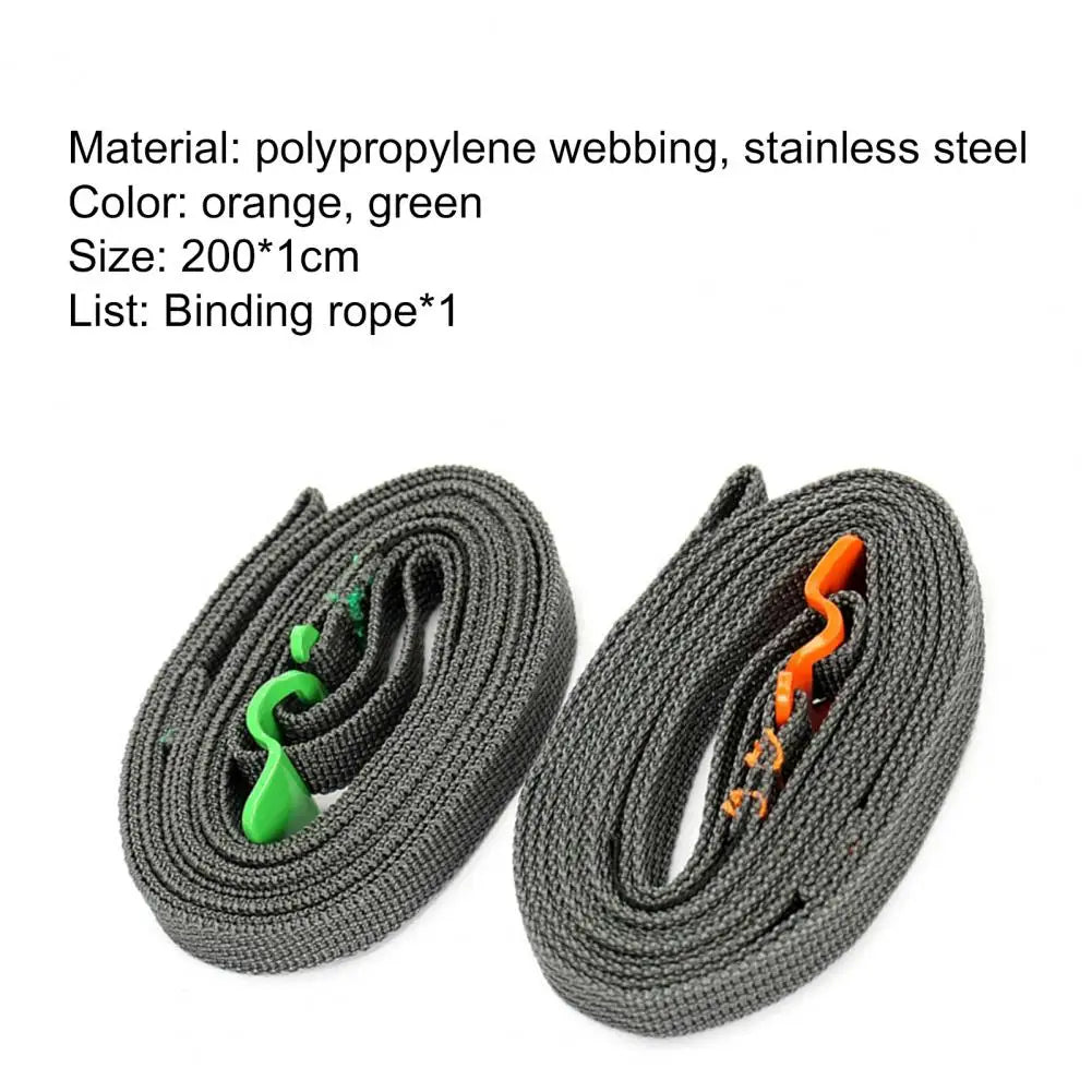 200cm Camping Outdoor Travel Equipment Durable Quick Release Luggage Strap with Stainless Steel Buckle Hook Release Type Gear