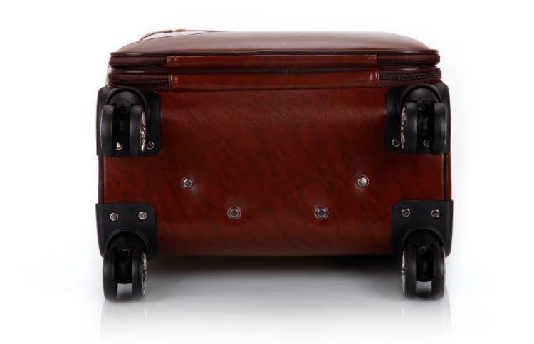 Men Business Travel Rolling Luggage Suitcase Under Seat Carry on Suitcases 18 Inch Travel Luggage Bag with 4 Spinner Wheels
