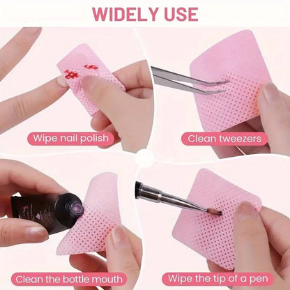 20/100/200/400/600pcs Lint-Free Nail Wipes Gel Cleansing Tissues Aluminum-Free Nail Polish Remover Pads for NaiArt Beauty Cleaning Care Tool