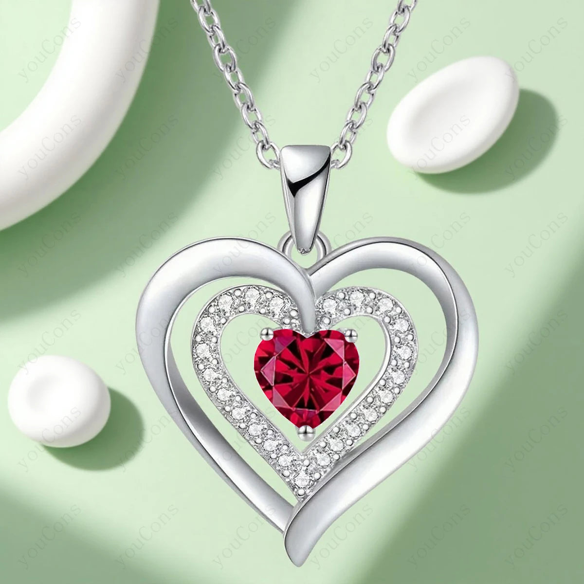 Zircon Heart Pendant Necklace With Rose Bow Box 2025 New Jewelry Set For Girlfriend Mother Christmas Anniversary Valentine Gift