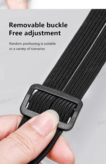 BLALION Motorcycle Luggage Strap Universal Elastic Suitcase with Safety Hook-Versatile Helmet Mesh Gear Transport Durable Sleek