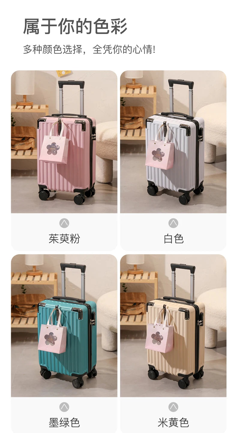 18 inch Student suitcase Travel Bag Women's Bag Back to School Spinner Wheel Suitcase Carry-On Boarding Travel