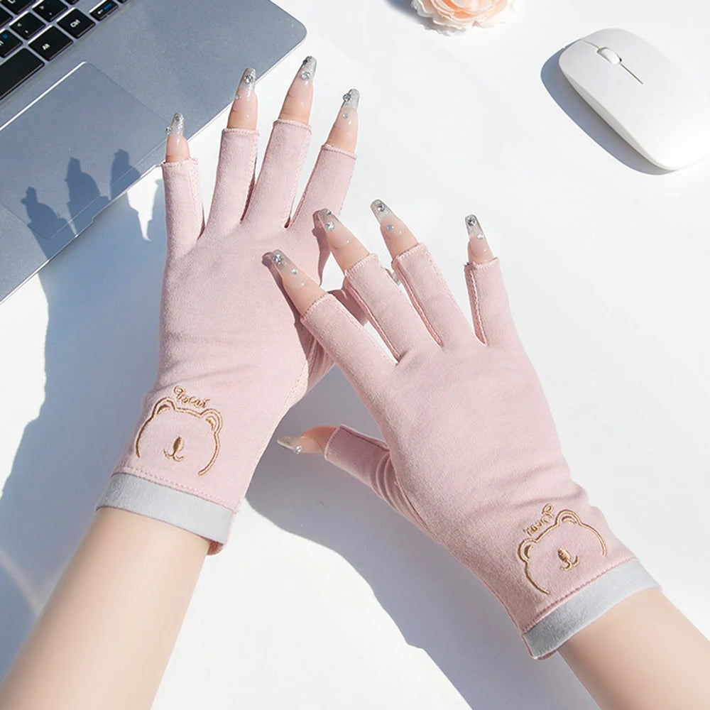 1 Pair Professional Anti UV Gloves for Nail Lamp Light Manicure Gloves 4Colors UV Protection Glove Elastic Breathable Salon Tool