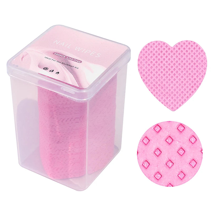 200pcs Gel Nail Polish Remover Wipes Cleaner Manicure Nail Remover Lint-Free Cotton Wipes Cleaner Paper Pad Makeup Tool Wholesale
