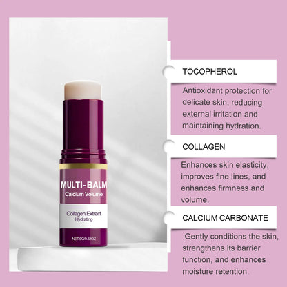 Calcium Volume Multi Balm Korean Skincare Stick Face & Eye Cream Collagen Deep Moisturizing Anti-Wrinkle Suitable for Pre Makeup