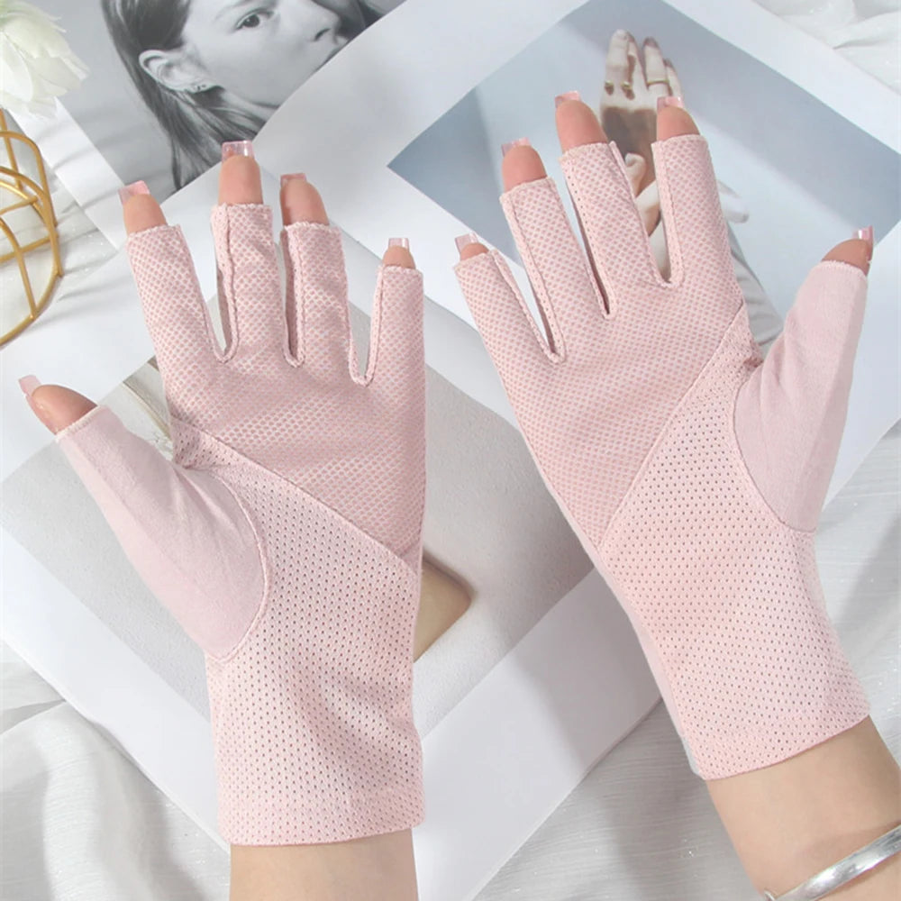 1 Pair Professional Anti UV Gloves for Nail Lamp Light Manicure Gloves 4Colors UV Protection Glove Elastic Breathable Salon Tool