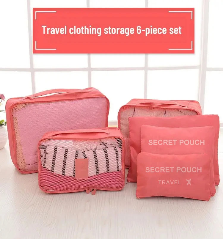 6pcs Travel Luggage Storage Bags, Versatile Lightweight Storage Pouch, Dustproof Duffle Bag