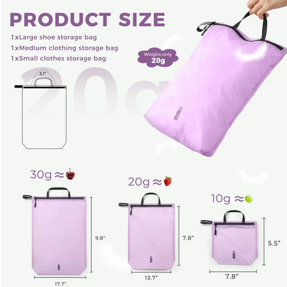Travel Luggage Organizer Pouch Waterproof Zipper Packing Sacks Translucent Clothes Sorting Bag Suitcase Insert Accessories