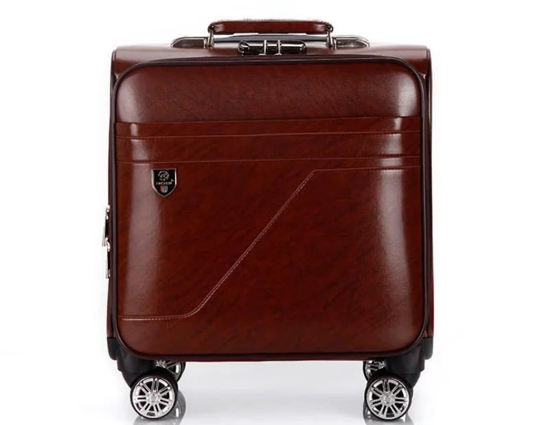 Men Business Travel Rolling Luggage Suitcase Under Seat Carry on Suitcases 18 Inch Travel Luggage Bag with 4 Spinner Wheels