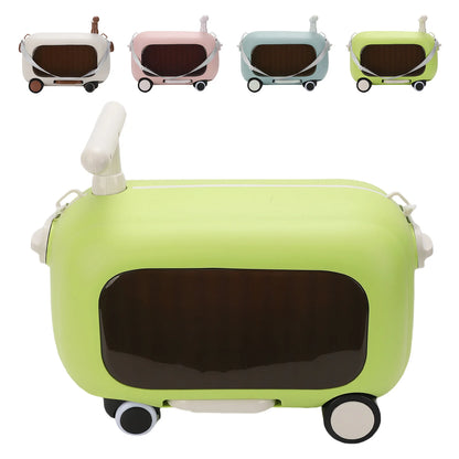 Kids Luggage Kids Ride-On Luggage 90 Degree Folding Pedal Large Capacity Multi-Functional Toddler Rideable Suitcase for Travel