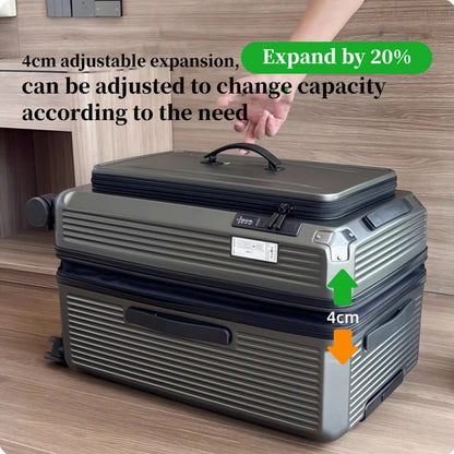 Expandable Luggage, Large-Capacity Thickened Trolley Case, 24-inch Travel Suitcase, Luggage with Combination Lock, Sturdy and Durable