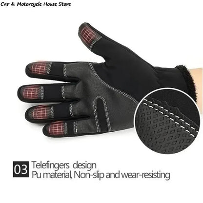 Winter Gloves -40 ℃ Waterproof Thermal Touch Screen Thermal Windproof Warm Gloves Cold Running Riding Sports Hiking Ski Gloves
