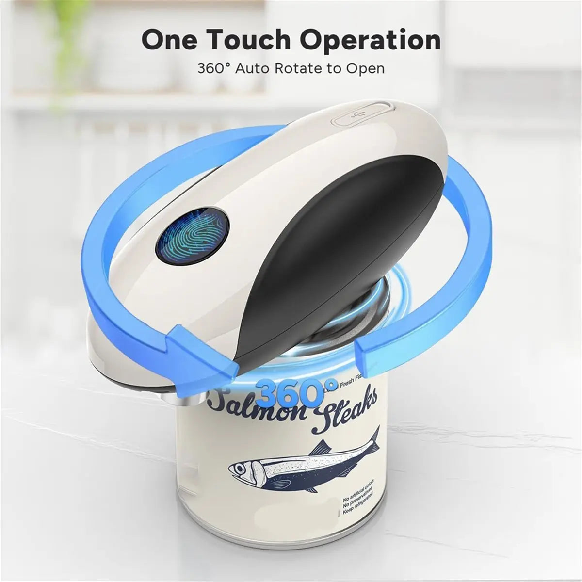 N18R Electric Can Opener, Rechargeable Electric Can Opener for Seniors with Arthritis, Smooth Edge, Food-Safe, Side CutOpener