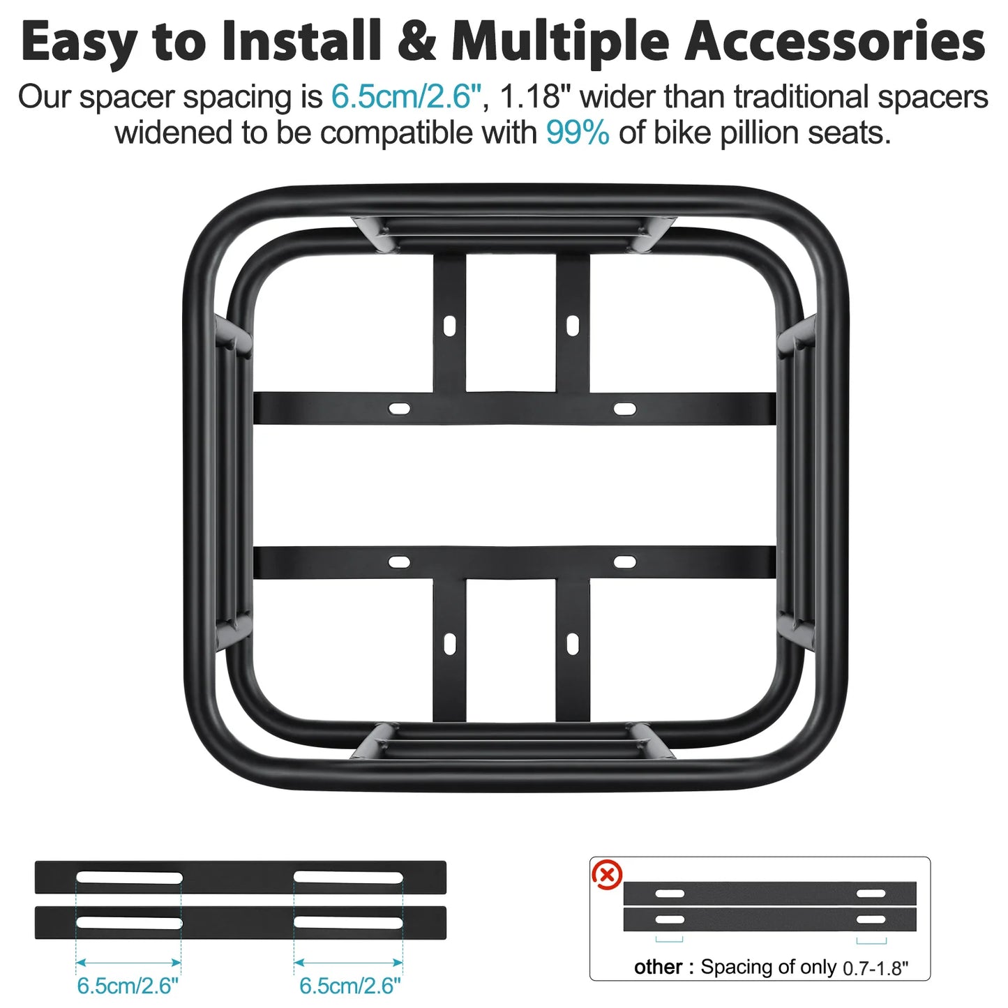NEWBOLER E-Bike Luggage Rack Bag Heavy Metal Large Capacity Bicycle Rear Rack Basket Outdoor Travel Shopping MTB Road Bicycle