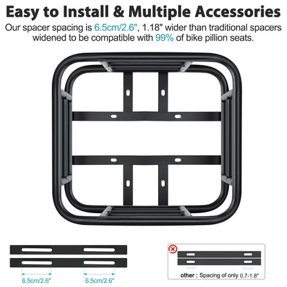 NEWBOLER E-Bike Luggage Rack Bag Heavy Metal Large Capacity Bicycle Rear Rack Basket Outdoor Travel Shopping MTB Road Bicycle