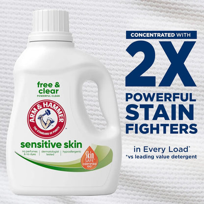 Sensitive Skin Free & Clear Liquid Laundry Detergent, 105 fl oz for 105 Loads - Gentle and Effective