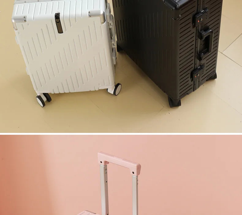 Large Capacity Aluminum Frame Luggage Spinner Wheels Travel Suitcase Durable for Men and Women 20/24 Inch