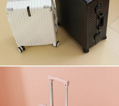 Large Capacity Aluminum Frame Luggage Spinner Wheels Travel Suitcase Durable for Men and Women 20/24 Inch