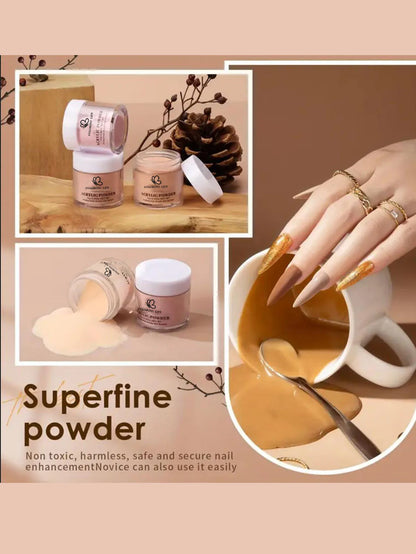 6/12 Colors Nail Acrylic Powder Set Nude/Pink/Brown Nails Crystal Powder for Nail Art Tips Extension 3D Carving Dipping Powder FA