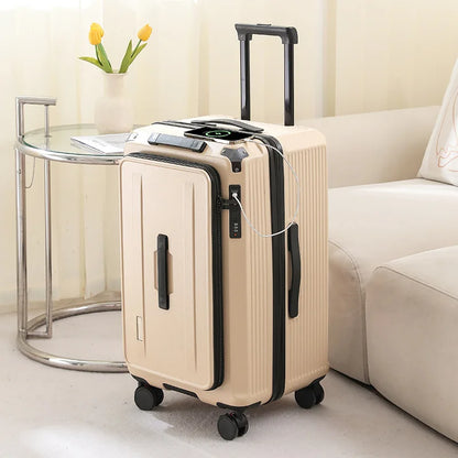 Expandable Luggage, Large-Capacity Thickened Trolley Case, 24-inch Travel Suitcase, Luggage with Combination Lock, Sturdy and Durable