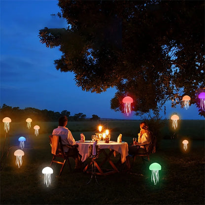Bionic Jellyfish Night Light, USB Rechargeable with Voice Control,Dancing Tentacles,5 RGB Gradient,Floating Lamp,Bedroom Decor