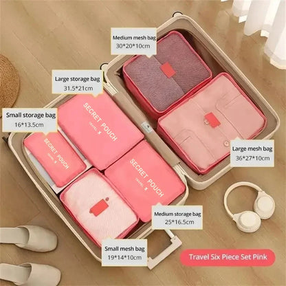 6pcs Travel Luggage Storage Bags, Versatile Lightweight Storage Pouch, Dustproof Duffle Bag