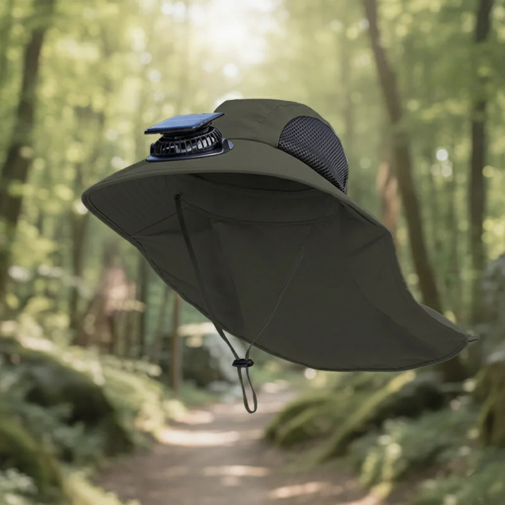 Solar Fan Hat for Men Outdoor Fishing Sun Hat with Cooling Fans Breathable Summer Cap