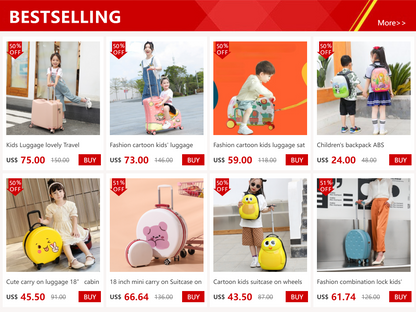 Kids Luggage Lovely Travel Suitcase on Spinner Wheels Sit and Ride Children's Travel Bag Password Carry on Trolley Luggage Bag