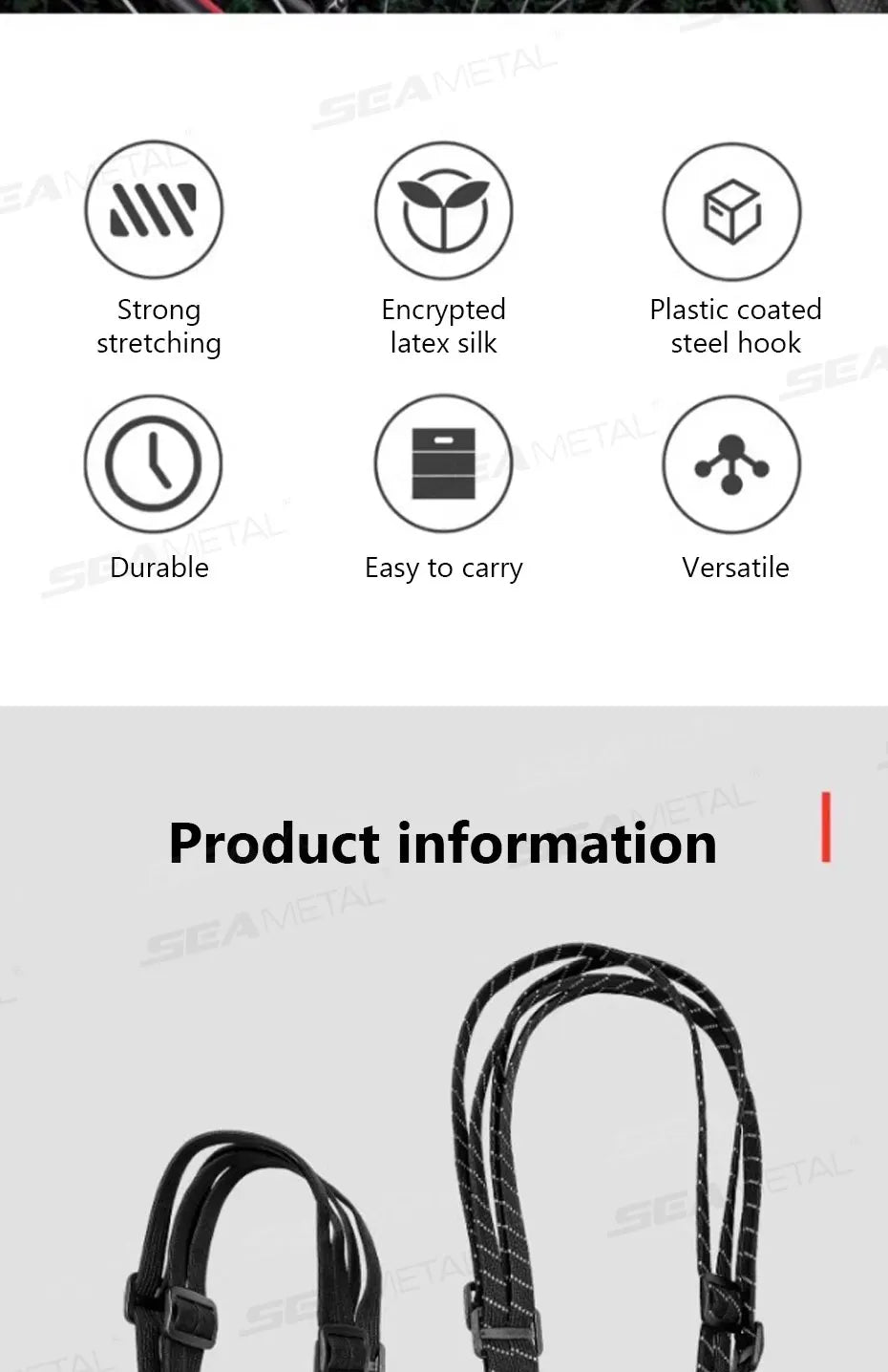 BLALION Motorcycle Luggage Strap Universal Elastic Suitcase with Safety Hook-Versatile Helmet Mesh Gear Transport Durable Sleek