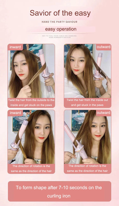Auto Rotating Hair Curler Air Curler Spin Curl Ceramic Curling Iron Automatic Curling Wand Electric Hair Waver Iron Styler