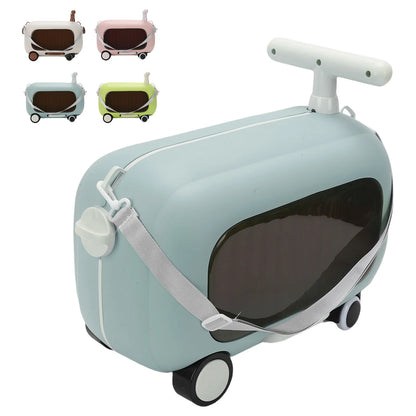 Kids Luggage Kids Ride-On Luggage 90 Degree Folding Pedal Large Capacity Multi-Functional Toddler Rideable Suitcase for Travel
