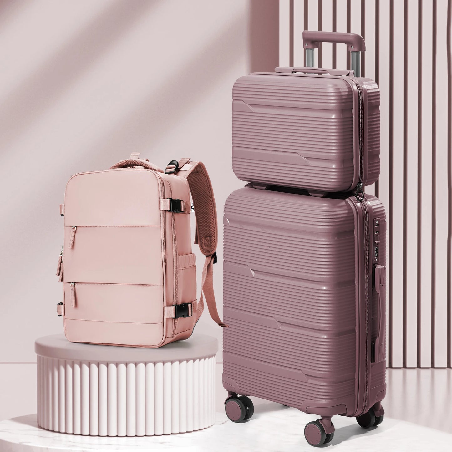 Travel Suitcase set 3 Piece Rolling Carry on Luggage Set Women Men Trolley Case Backpack Boarding Cabin Suitcase Wheels 20 24''